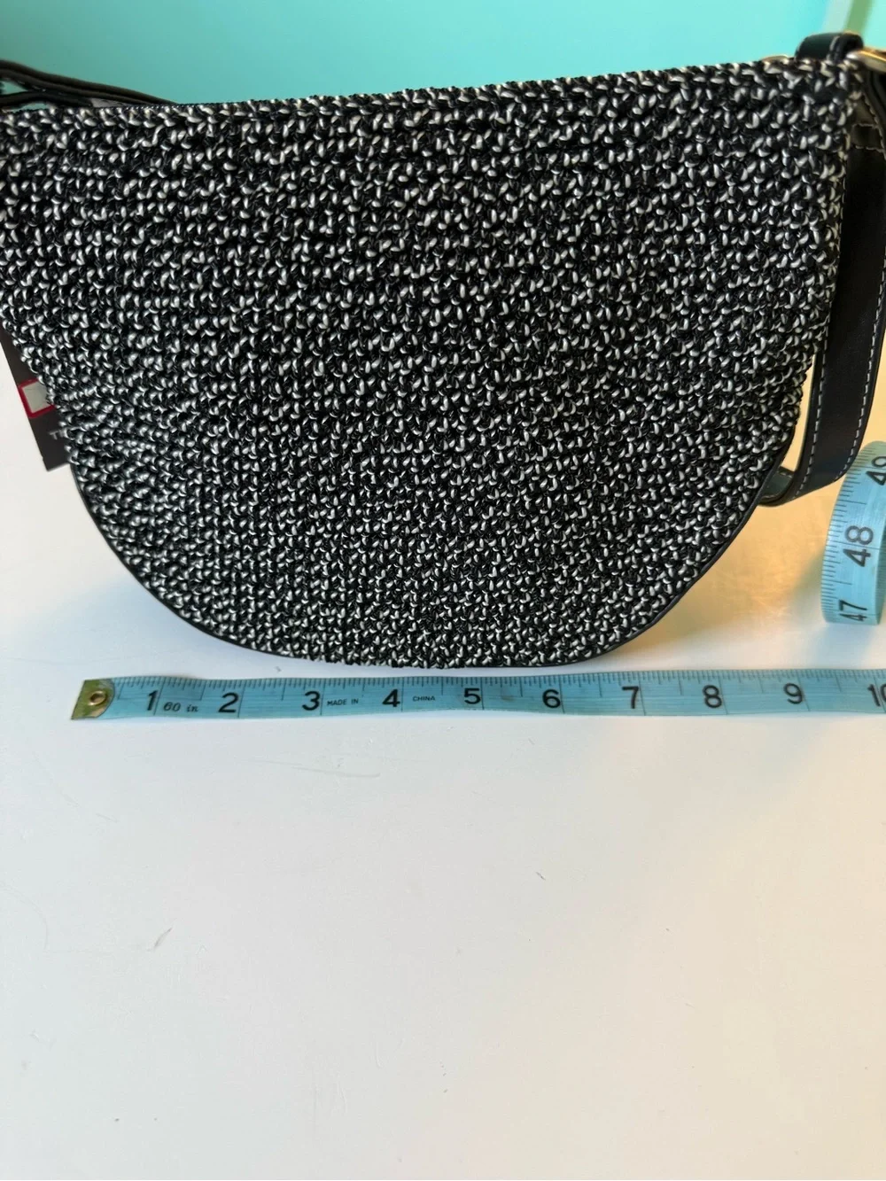NWT The Sak Crocheted Hobo Sedona Mini Bag with Black Leather Trim